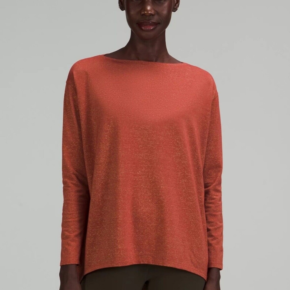 Lulu sparkle rust colored lounge top size 0